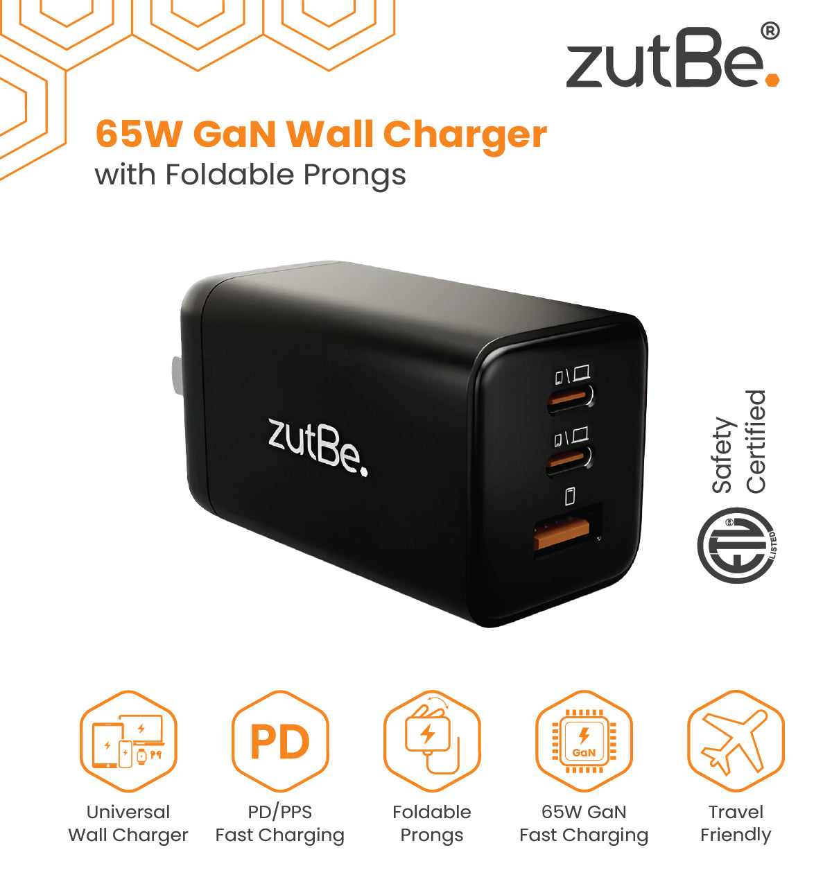 zutBe 65W GaN Wall Charger