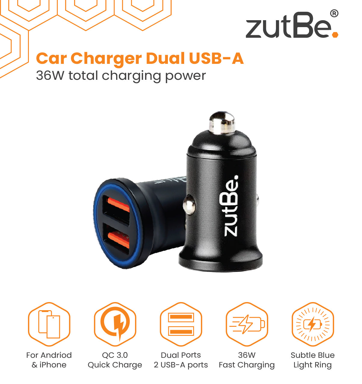 Car Charger Dual USB-A