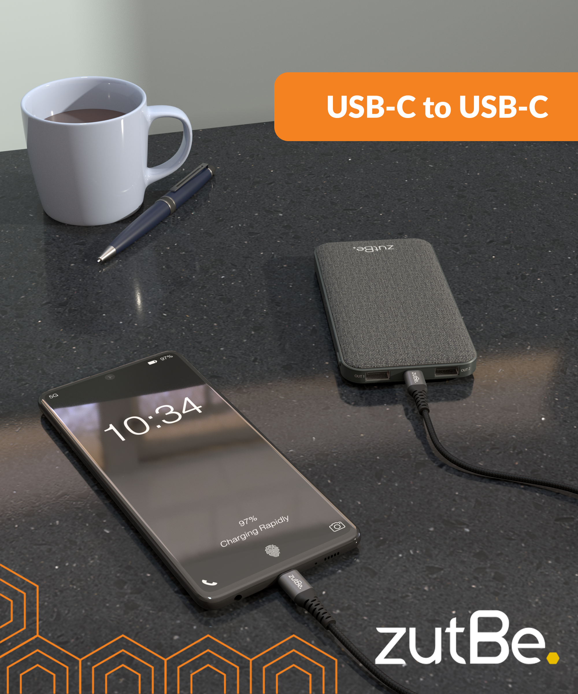 Shield USB-C to USB-C 100W