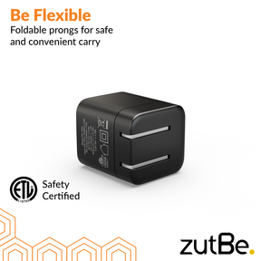 zutBe 30W Mini Wall Charger with Foldable Prongs