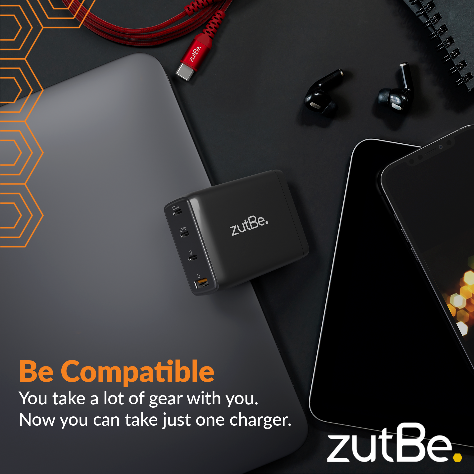 zutBe 120 W wall charger the only charger you need for all your devices . 